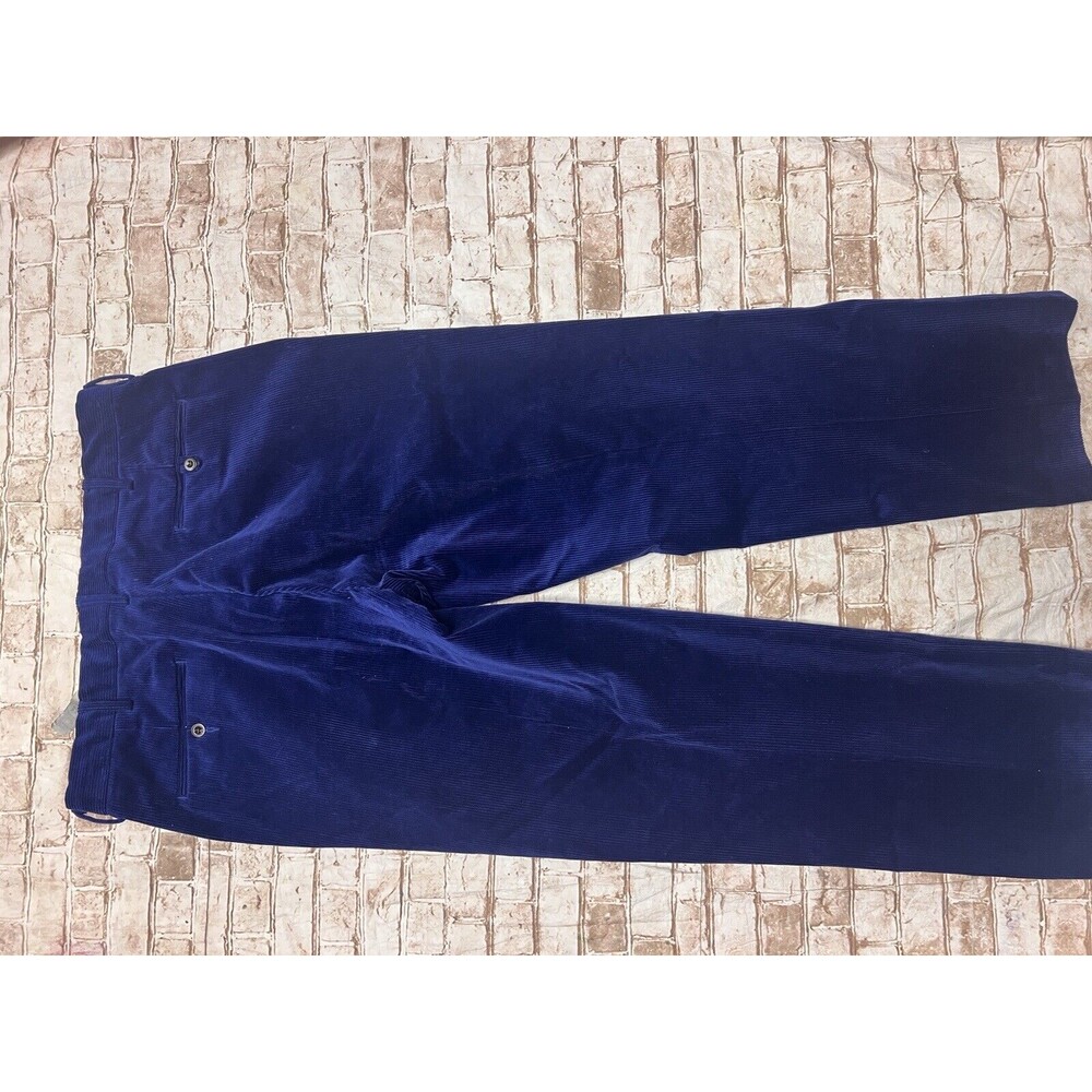 VINTAGE Polo Ralph Lauren Pants Mens 36x32 Blue Corduroy Cords Casual Preston